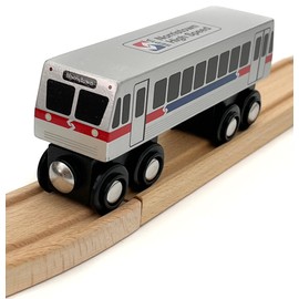 Munipals MP05_1105 Wooden Subway Train Car Septa NHSL Norristown HIgh Speed Line Child Safe and Tested Wood Norristown Train
