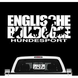 siviwonder English Bulldog Dog Sport Car Sticker Dog Film Bully Bulldog Colour White Size 20 cm