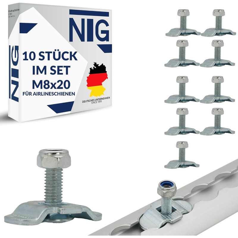 Screw Fitting for Airline Rail M8 x 20 500daN End