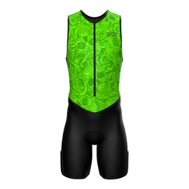 Sparx - Traje de triatlón de primera calidad para hombre, acolchado de triatlón, traje de carrera, Xtremeskulls, 3X-Large