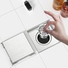 Neodrain 4-Inch Square Shower Drain with Removable Tile Insert Grate,Brushed