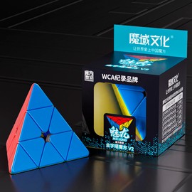 MoYu Cubing Classroom MofangJiaoshi Meilong 3x3 V2 Pyramid Pyraminx Triangle Magic Puzzle cube Twist Toys Stickerless MF8857 + Cube Stand