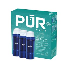 PUR PLUS Lead Reducing Water Pitcher and Dispenser Replacement Filter, Value Pack, 6-month Supply, Compatible with all PUR Pitchers and Dispensers, Blue, 3 Count, PPF951K3