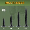 LIONMAX Black Wood Screws #8 x 1/2 Inch, 200-PCS, Self