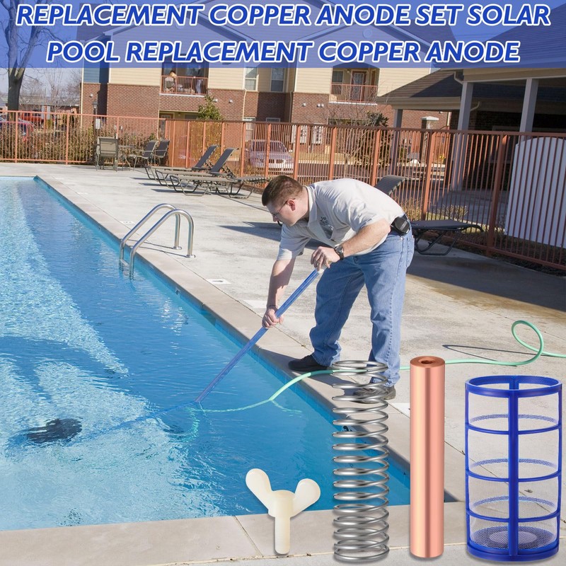 Qualirey 6 Pcs Copper Anode Replacement Kit Solar Pool Replacement