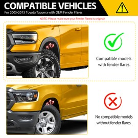 JTYZSM Mud Flaps for 2005-2015 Toyota Tacoma with OEM Fender Flares, No Drill Splash Guards Front & Rear Truck Mud Guards with Hardware Accessories Mudflaps Set(4pcs)