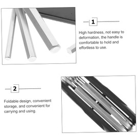 KONTONTY Hexagonal Wrench Set 8pc Folding Key Tool Kit Home Tool Ratchet Set Bike Repair