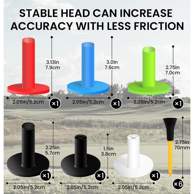 FINGER TEN Golf Tees Rubber Driving Range Tee Rubber Tees