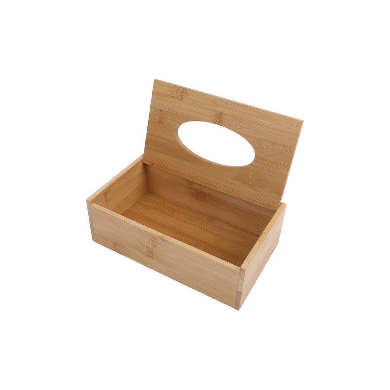 Bamboo Tissue Box with Cover Rectangular Bamboo Tissue Storage Case