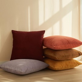 JUSPURBET Lilac Lumbar Velvet Throw Pillow Covers 50x50 CM Set of 2 for Living Room Couch Sofa Bedroom