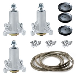 Deck Rebuild Kit Fits for Husqvarna Craftsman Lawn Mower 3 Spindles for 187292 192870 532187292, 3 Pulleys for 129861 153535 173436 532173436, 1 Belt for 196103 53219610 532196103 587686701