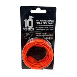 10 Seconds - Elastic-Laces: No-tie laces, Athletic, Running and Triathlon Laces, stretch Fit Comfort, All Ages and Athletes, Neon Orange, One Size