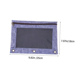 NOLITOY 4pcs Large Capacity Transparent File Storage Bags with Zipper Closure Blinder Pouches in Sky Blue Blue Rose Red and Grey for Organized Document Filing and Office Use