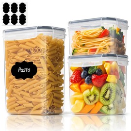 ComSaf Food Storage Containers with Lids Set of 3 (2L/62oz) (1.4L/42oz) (0.8L/22oz), Airtight Food Storage Containers, Plastic Canisters Sets for Kitchen, Pantry Organizers for Sugar, Cereal and Snack