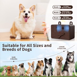 ERDFCV Anti Barking Devices for Dogs, 50FT Ultrasonic Dog Bark Control Devices with 4 Modes, Ultrasonic Dog Deterrent Bark Box Sonic Dog Barking Deterrent Devices for Indoor/Outdoor Dog Use