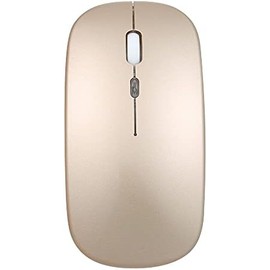 Ratón 2.4G Inalámbrico 3 dpi Ajustables Luz de Respiración 7 Colores Dorado