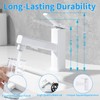 HANLIAN Single Hole Bathroom Pull Out Faucet with Rotating Spout,