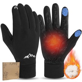 Pixel Panda Winter Gloves for Men Women Warm Touchscreen Gloves for Cold Weather Thin Water-Resistant Windproof Non-Slip Gloves for Cycling, Driving, Running, Hiking