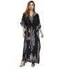 Riviera Sun Caftán Caftans para Mujer, Negro, XL