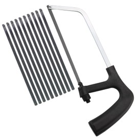 GMHLLES Hacksaw for Metal Cutting, Metal Saw Adjustable Angle Mini Hacksaw with 10 Replaceable Saw Blades for Plastic, PVC Pipe, Tile and Wood Cutting