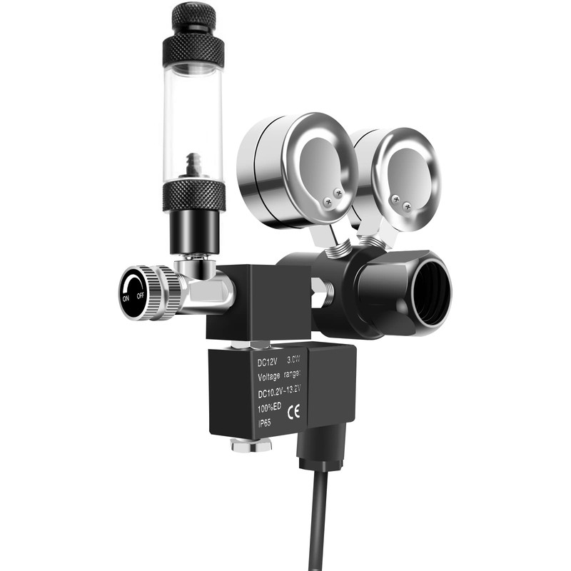 FZONE Aquarium Co2 Regulator Aquarium DC Solenoid Bubble Counter and