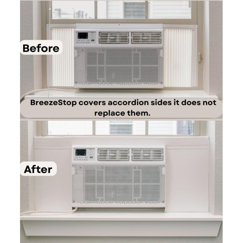 Breeze Stop Surround Insulation Side Panels White for Window AC