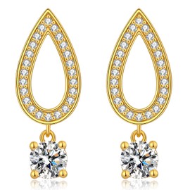 jiamiaoi Hanging Earrings 925 Silver Hanging Drop Earrings Silver Earrings Hanging Glitter Stone Hanging Earrings Silver Earrings Silver Women's Earrings Zirconia Hanger, Sterling Silver