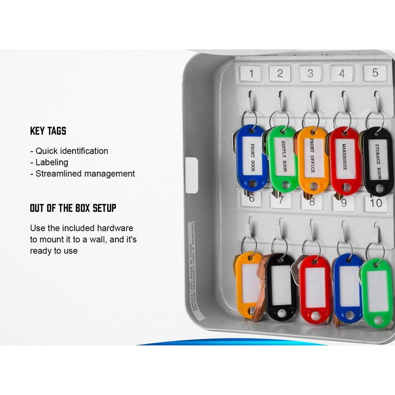 Barska 20 Position Key Cabinet – Wall Mount Steel Key