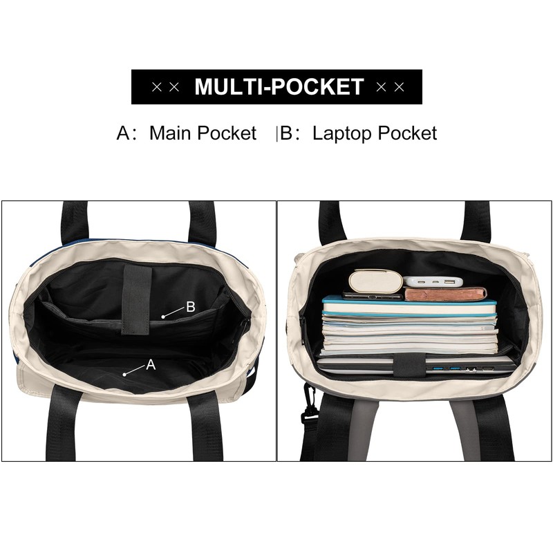 CYUREAY Women Convertible Tote Daypack Laptop Backpack Wide Top Open