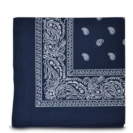 Shukan Fashions - Paisley Style Bandana Biker Cow Boy Cow Girl Neck Scarf Neck Wrist Wrap (Navy)