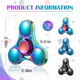 3 Pieces Metal Hand Spinner Metal Fidget High Speed Alloy Spinner Toy Anxiety Relief Toys Focus Toy Fidget Hand Toy for Adults and Teens Relieving Boredom Stress Anxiety Kill Time, 3 Colors
