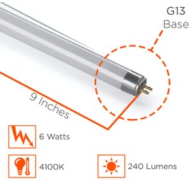 GoodBulb 6-Watt 9 Inch T5 Fluorescent Light Bulb | 4100K Cool White Medium Bi-Pin Base | 240 Lumens 65 CRI 6000 Life Hours | Instant/Programmed Start | Pack of 20 Bulbs