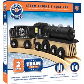 MasterPieces Lionel Collector's Steam Engine & Coal Car Real Wood Toy Train Set
