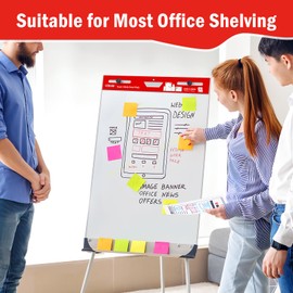 VISCOO Thickened Sticky Easel Pad, 25 x 30 Inches Flip Chart Paper for Teachers, Giant Self-Stick Chart Paper for Wall, Anchor Chart Paper for Office School Classroom, 60 Sheets/2 Pads Easel Paper