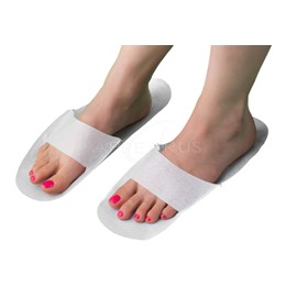 Appearus Disposable Pedicure Treatment Guard | Slipper-Shaped for Salon and Nail Spa (25 Pairs/White)