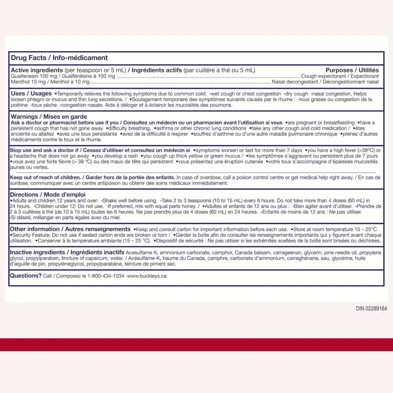 Buckley's Para Aliviar La Congestión Torácica Para La Tos, 2