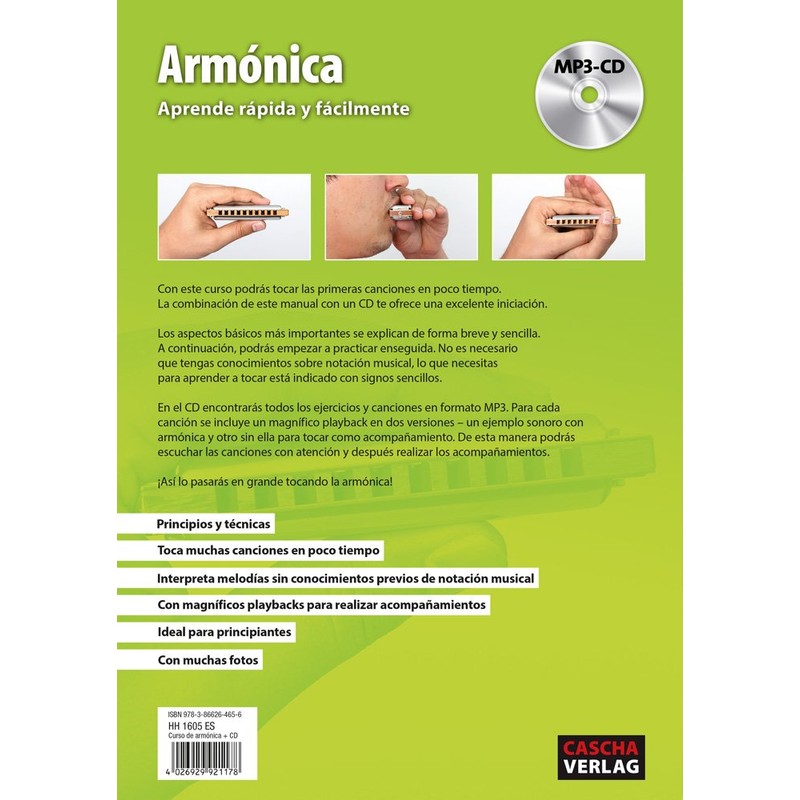 CASCHA Harmonica Beginner Set with Spanish School, Learn to Play