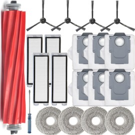 Bluearks 19Pcs Replacement Parts for Roborock Q Revo【Not for Qrevo S/Pro/Plus】Q Revo Vacuum Cleaner Accessories Kit,1 Main Brush 4 Mop Pads 4 Side Brush 4 Hepa Filters 6 Vacuum Bags
