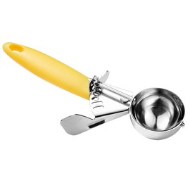 JUNADAEL J Portion Scoop, 2 OZ Cookie Scoop, 20 Cookie Dough Scoop, Disher Scoop, Yellow Handle, for Portion Control, Scoop Cookie Dough, Cupcake Batter, Ice Cream