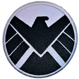 Unbranded Shield Agents Symbol Acu Dark Grey  Black  Embroidered Circle Iron On Patch