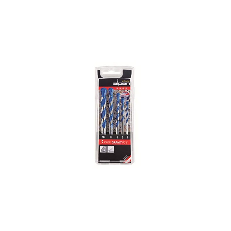 Alpen 25700005100" Profi Tungsten Carbide Granite Drill Bits, Grey