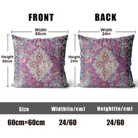 XPHZZL Cushion Covers 60cm x 60cm Set of 2 Square Throw Pillow Case Boho Short Plush Cotton Soft Pillowcases for Outdoor Patio Sofa Balcony Living Room Purple with Invisible Zipper 24 x 24 Inch