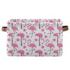 KEEPREAL Pink Flamingos Storage Basket Bin, Large Cube Storage Box