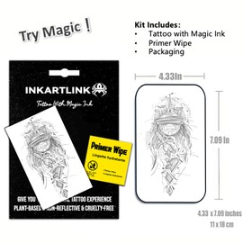 INKARTLINK Semi Permanent Tattoo, extra large male arm party tattoo, beautiful and realistic design, fun tattoo experience, cruelty-free, non-reflective, waterproof (Justice)