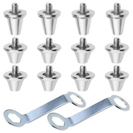 Rugby Studs Metal Football Boots Replacement Shoe Alloy Nylon Plastic Anti Slip Sturdy Aluminium Transparent Soft Ground Thumb Rubber for Men boy Kids Adults Shoes Silver