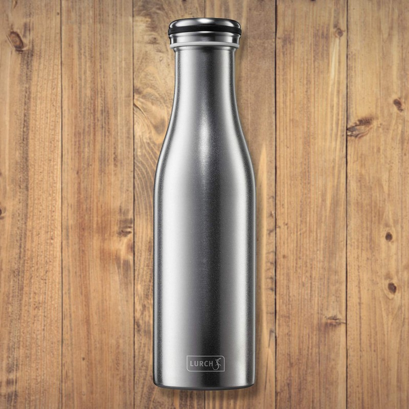 Lurch 240929 Isolierflasche/Thermoflasche für heiße und kalte Getränke aus doppelwandigem,
