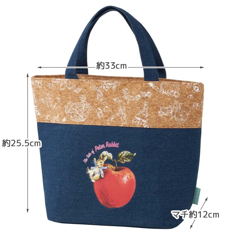 Skater KBCO2-A Cork x Denim Cooler Bag, M, Peter Rabbit