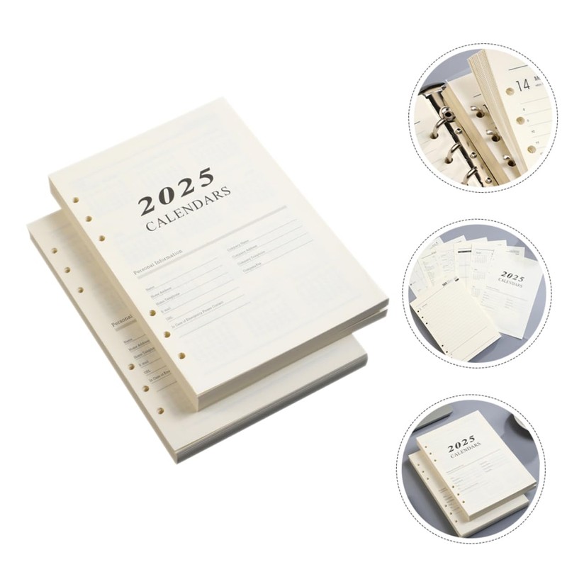 Operitacx 2 Sets 2025 Loose Leaf Paper Notebook Replacement Paper