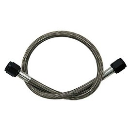Nitrous Outlet 24" 4AN Stainless Braided Hose (Black Fittings)