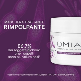 Omia Metamorphosis, Maschera Rimpolpante per Capelli Fini e Fragili, Dona Volume e Corpo, Lascia i Capelli Voluminosi e Leggeri, Formula Vegana, 200ml